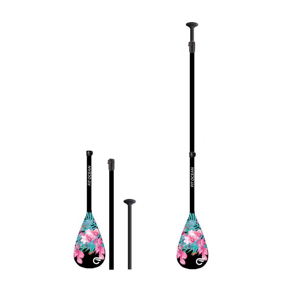 Fit Ocean Flight Carbon 100 Adj Paddel 3 teilig Hibiscus